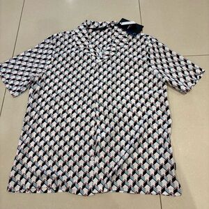 Kenneth Cole Multicolor Geometric Shirt